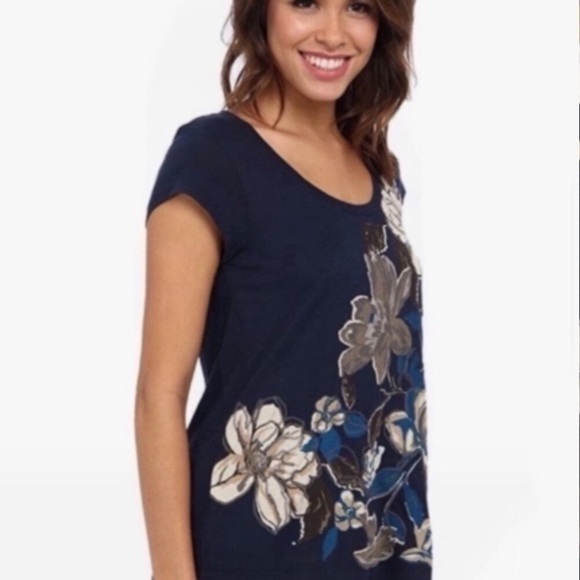 Lucky Brand Navy Floral Blouse - Picture 4 of 6